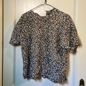 Vintage 100% silk floral blouse